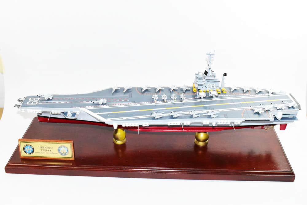 USS Nimitz CVN-68 Aircraft Carrier Model,Navy,Scale Model,Mahogany,Nimitz Class