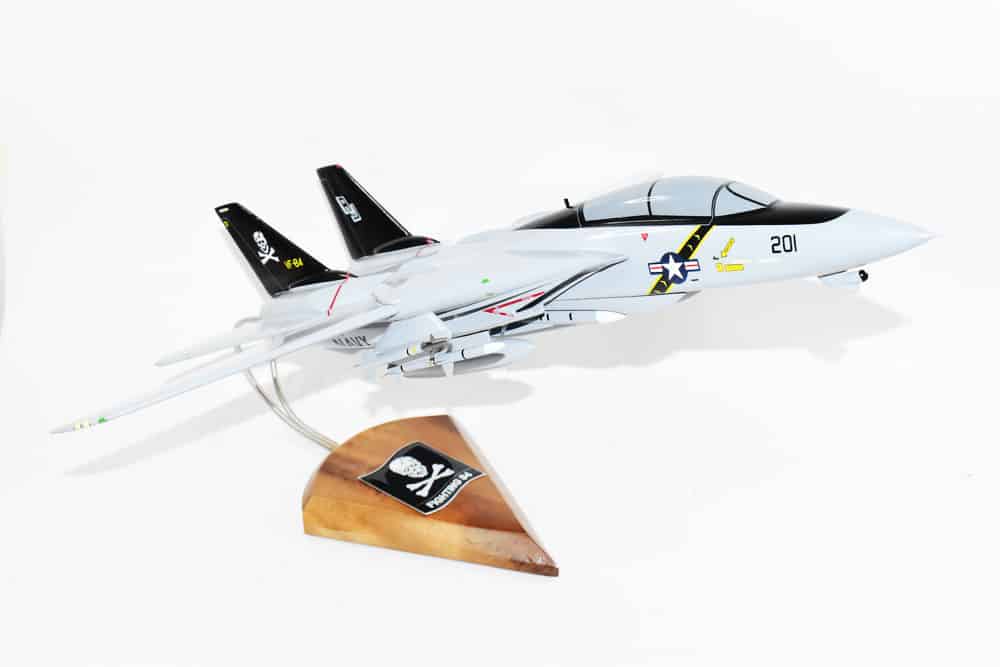 VF-84 Jolly Rogers F-14 Tomcat Model, 1/42 (18″) Scale, Mahogany, Navy, Fighter