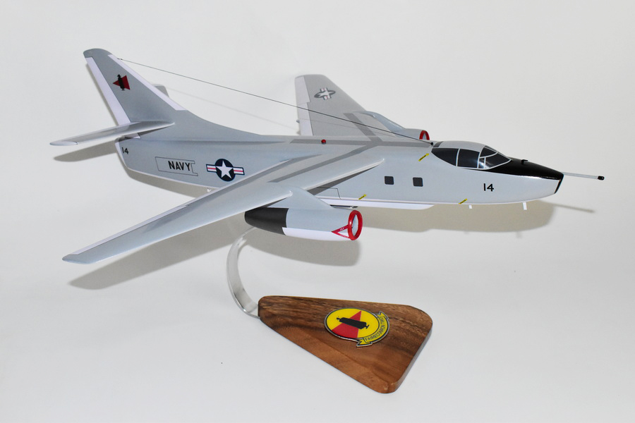 VQ-2 Sandeman (1983) EA-3B Skywarrior Model, 1/50th Scale, Mahogany