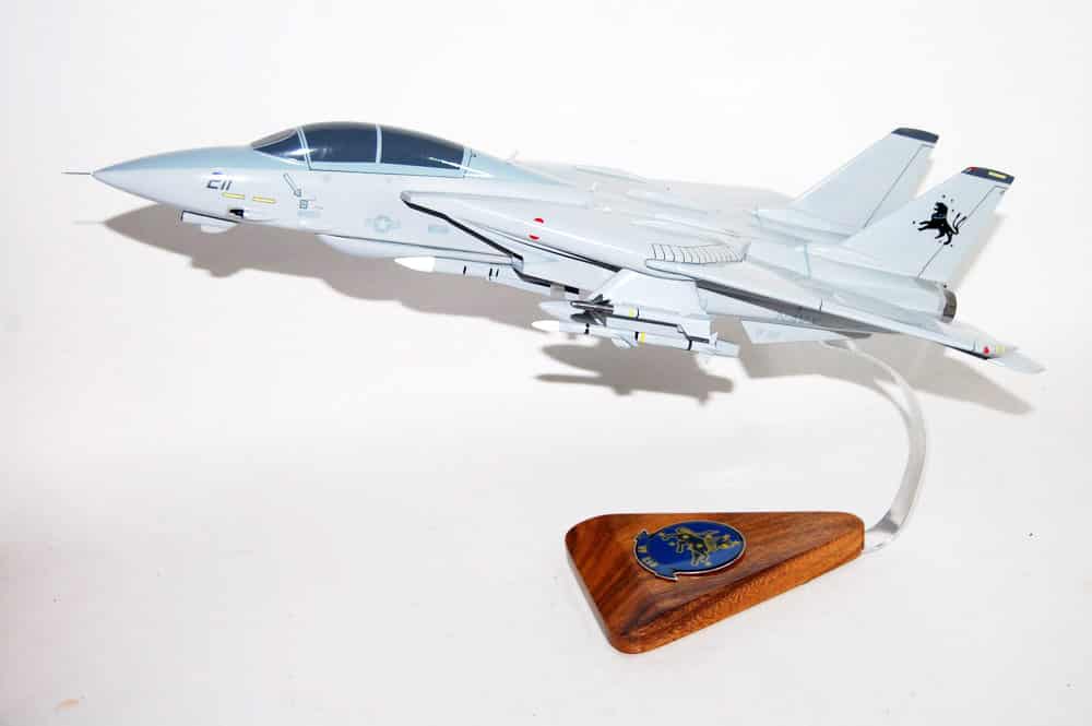 VF-213 Fighting BlackLions (2006) F-14d Tomcat Model, 1/42 (18″) Scale, Mahogany, Navy, Fighter