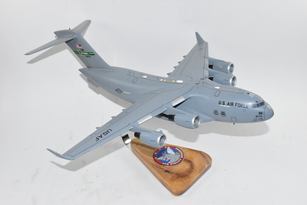 4th Airlift Squadron (0174) C-17 Model, 1/116th Scale, Mahogany, Cargo