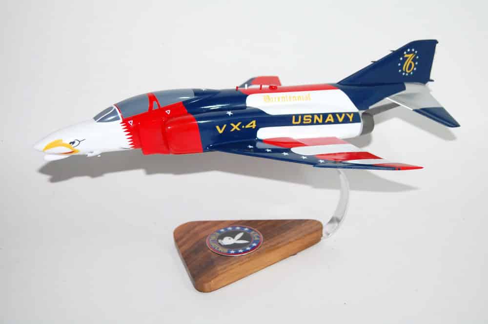 VX-4 Evaluators (Bicentennial) F-4B Model, 1/42 (18″) Scale, Mahogany, Navy, Fighter