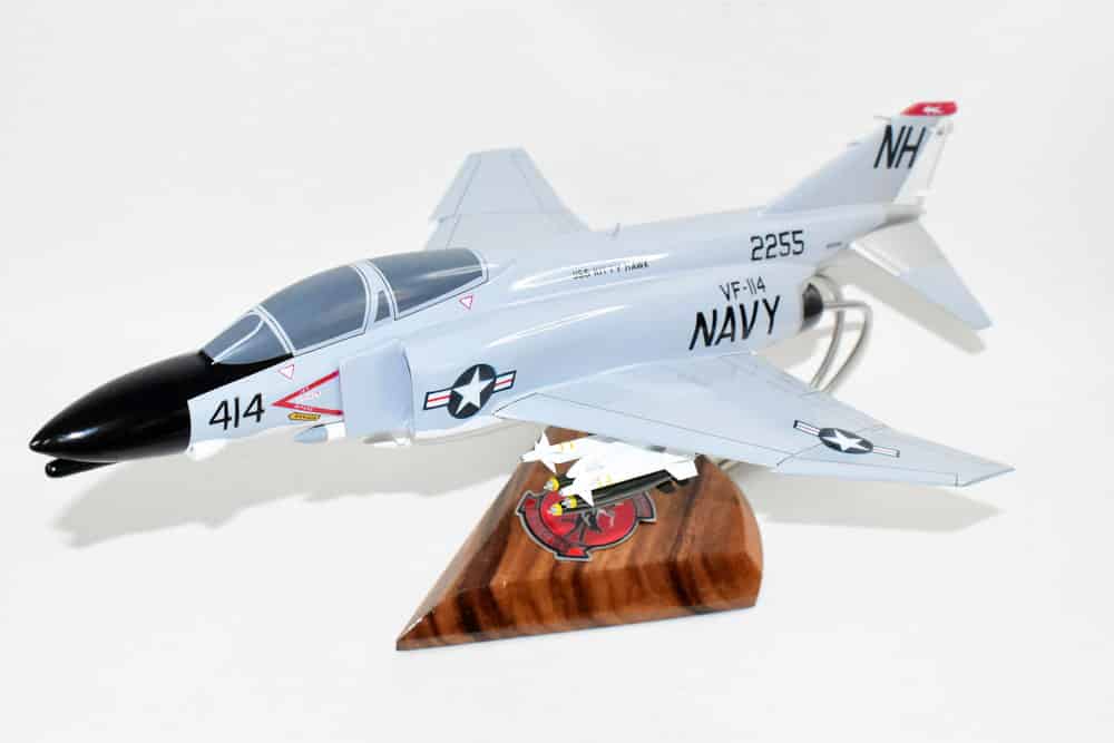VF-114 Aardvarks F-4b (1964) Model, 1/42 (18″) Scale, Mahogany, Navy, Fighter