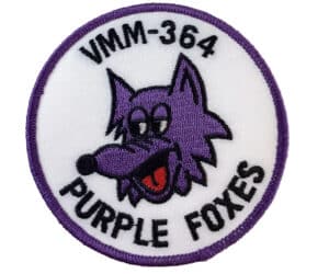 VMM-364 Purple Foxes (White Background) Squadron Patch – Sew On