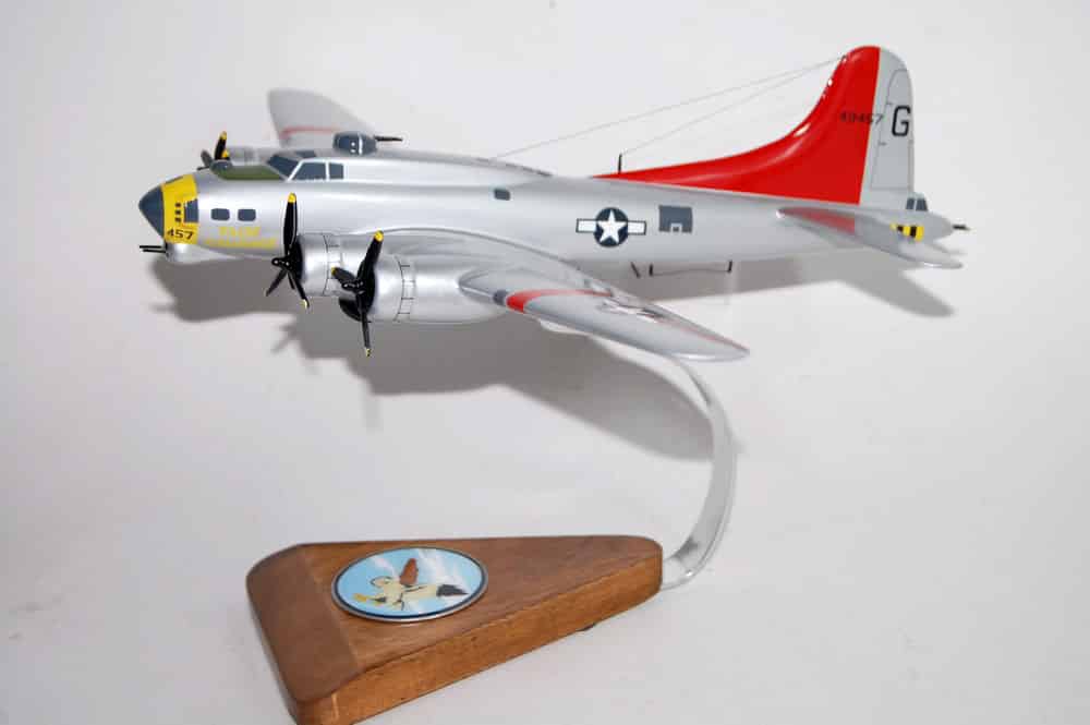 7th Bomb Squadron, 34th Bomb Group ‘False Courage’ B-17G Model, Mahogany, WWII, 1/69th Scale