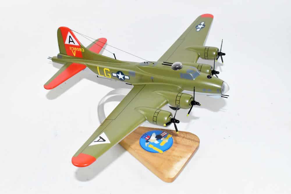 322nd Bomb Squadron, 91st Bomb Group ‘Man O War II’ B-17G Model, Mahogany, WWII, 1/69th Scale