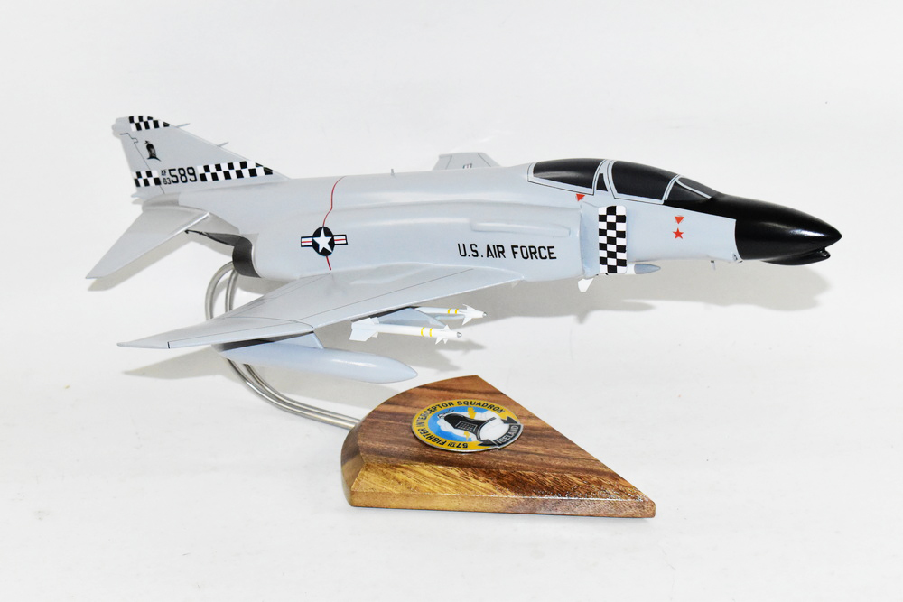 57th Fighter-Interceptor Squadron F-4C Model,  1/42 (18″) Scale, Mahogany