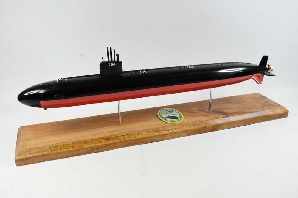 USS Topeka SSN-754 Submarine Model,Navy,Scale Model,Mahogany,20 inch,LA Class