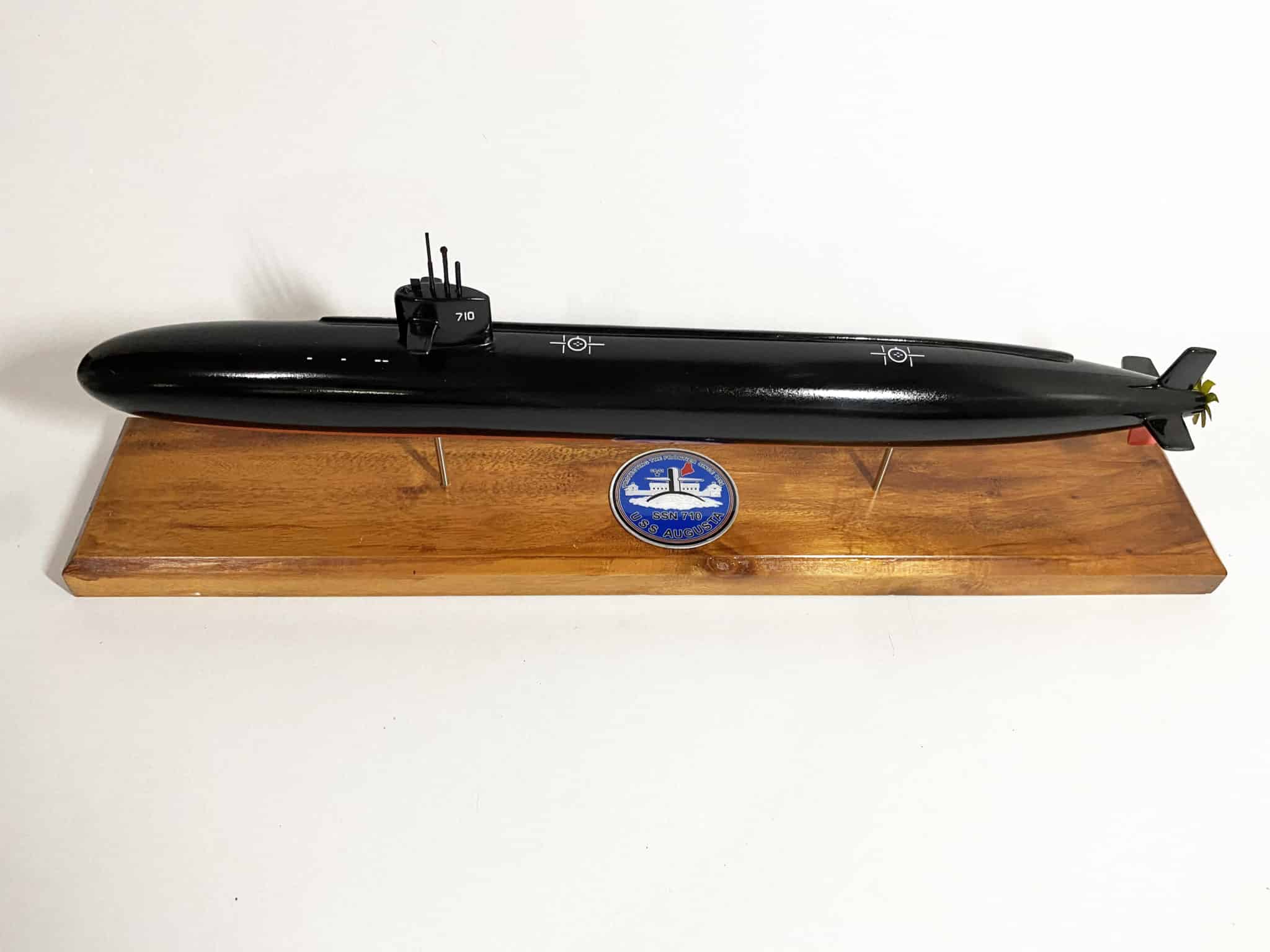USS Augusta SSN-710 Submarine Model,Navy,Scale Model,Mahogany,20 inch,LA Class