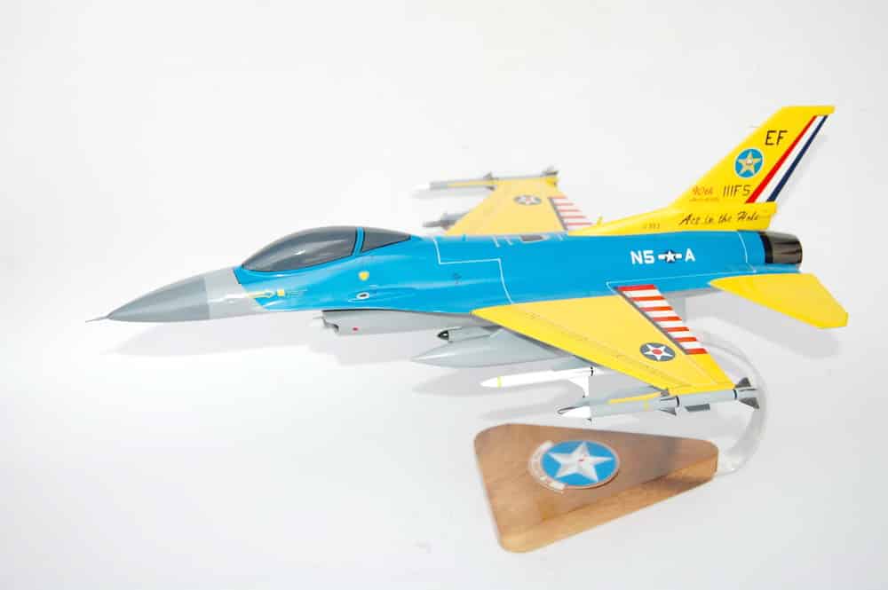 Lockheed Martin® F-16 Fighting Falcon®, 111th Fighter Squadron,  18″ Mahogany Scale Model