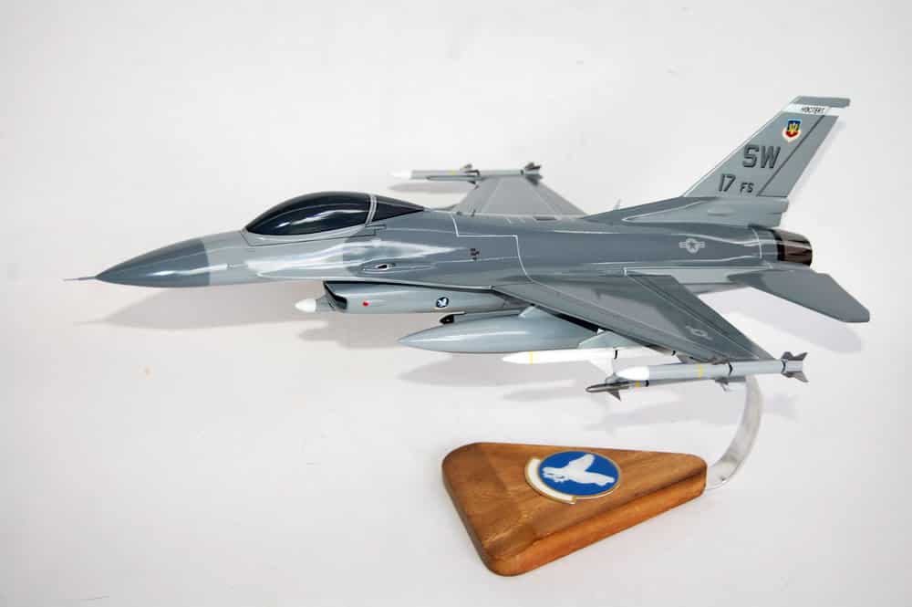 Lockheed Martin® F-16 Fighting Falcon®, 17th Fighter Squadron Hooters, 18″ Scale Mahogany Model
