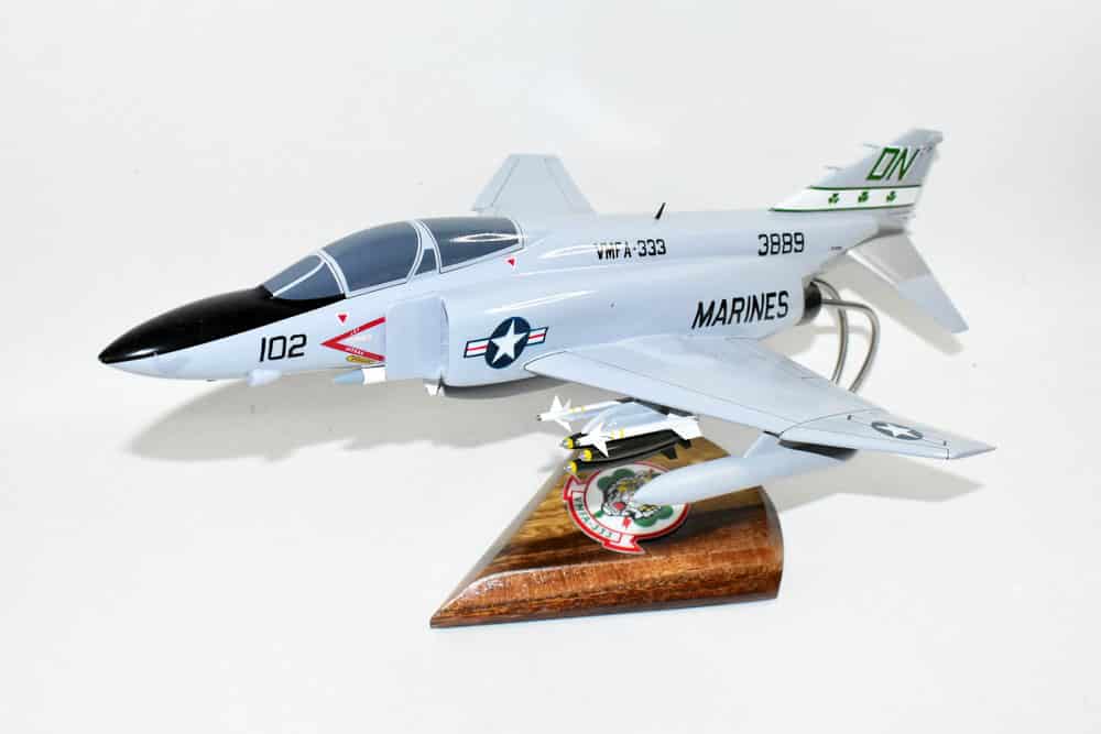 VMFA-333 Fighting Shamrocks (153889) F-4J Model, 1/42 (18″) Scale, Mahogany, Marines, Fighter