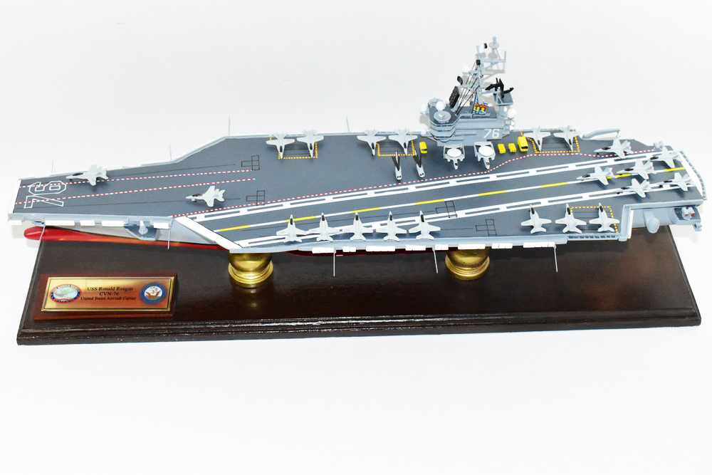 USS Ronald Reagan (CVN-76) Aircraft Carrier Model,Navy,Scale Model,Mahogany,Nimitz Class