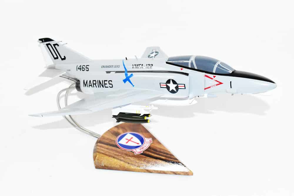 VMFA-122 Crusaders F-4b 1971 Phantom Model, 1/42 (18″) Scale, Mahogany, Marines, Fighter