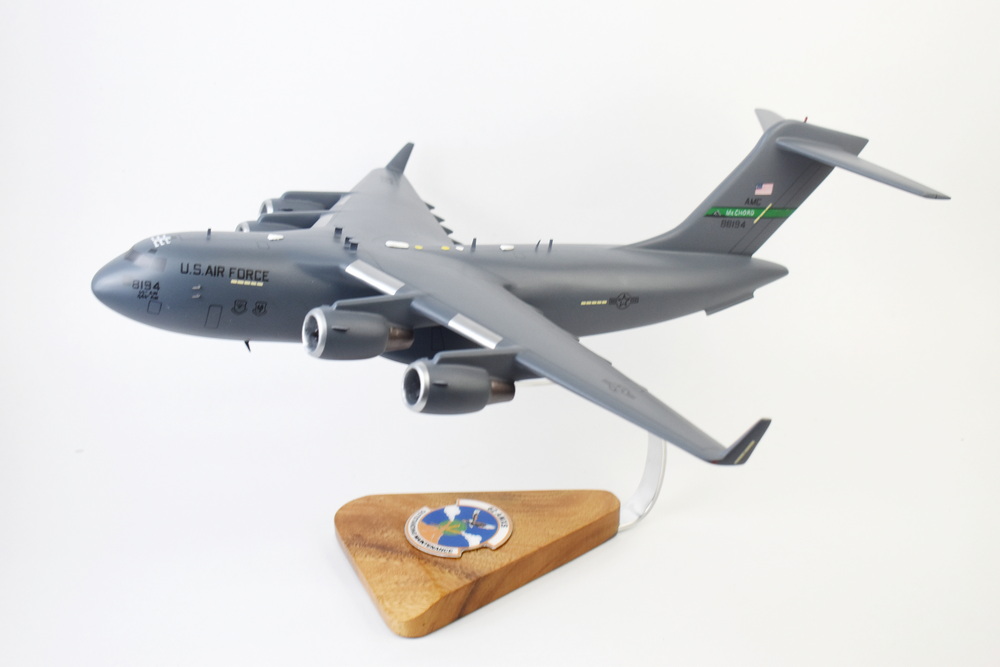 62nd AMXS McChord C-17 Model, 1/116th Scale, Mahogany, Cargo
