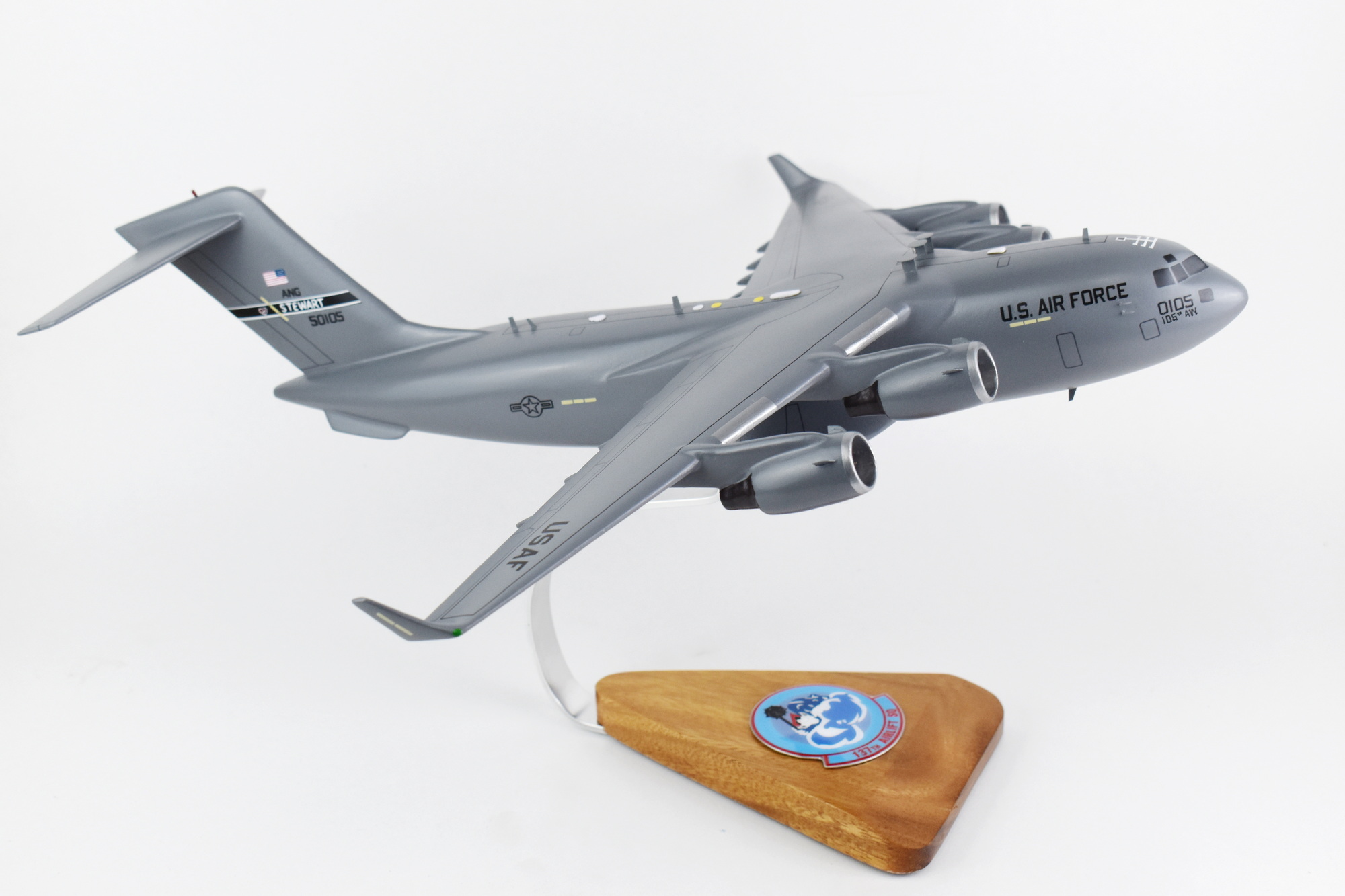 137th Airlift Squadron Hudson Haulers New York ANG C-17 Model, 1/116th Scale, Mahogany,  Cargo