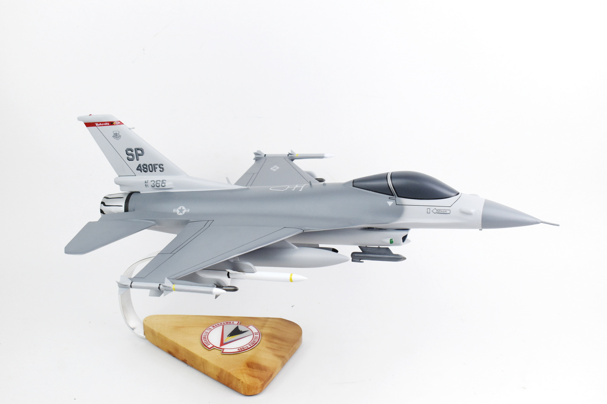 Lockheed Martin® F-16 Fighting Falcon®, 480th Fighter Squadron, 1/33 (18″) Mahogany Scale Model