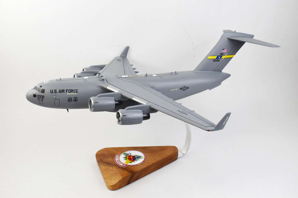 701st Airlift Squadron Turtles (Charleston AFB) C-17 Model, 1/116th Scale, Mahogany, Cargo