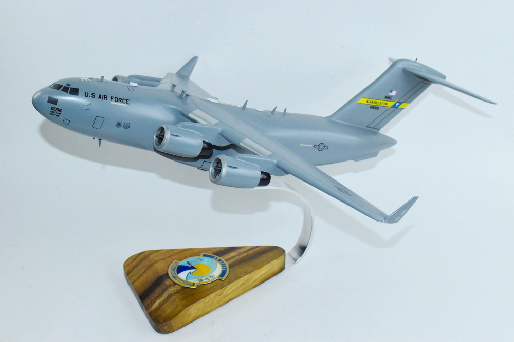 300th Airlift Squadron (Charleston) C-17 Model, 1/116th Scale, Mahogany, Cargo