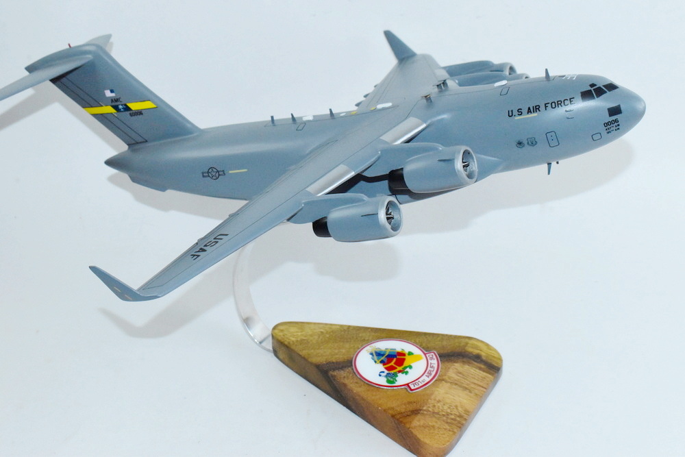 701st Airlift Squadron Turtles (Charleston AFB) C-17 Model, 1/116th Scale, Mahogany, Cargo