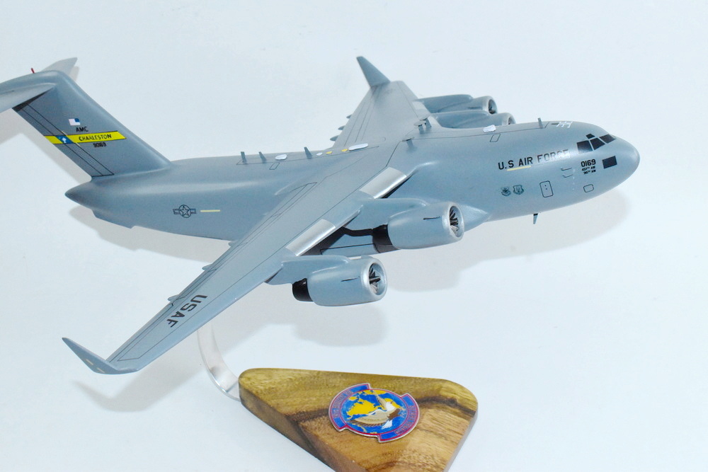 15th Airlift Squadron Global Eagles (Charleston) C-17 Model, 1/116th Scale, Mahogany, Cargo