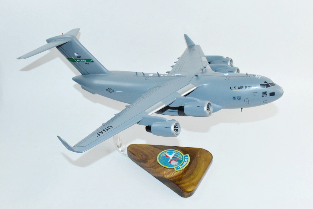 728th Airlift Squadron Flying Knights McChord AFB C-17 Model, 1/116th Scale, Mahogany, Cargo