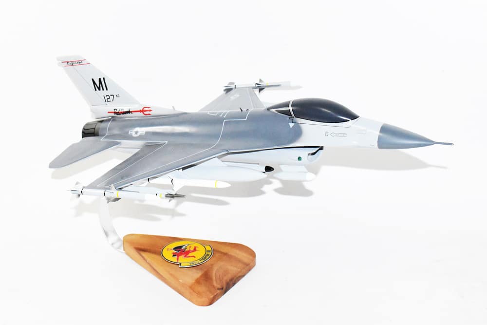 Lockheed Martin® F-16 Fighting Falcon®, 107th Fighter Squadron, 18″ Mahogany Scale Model