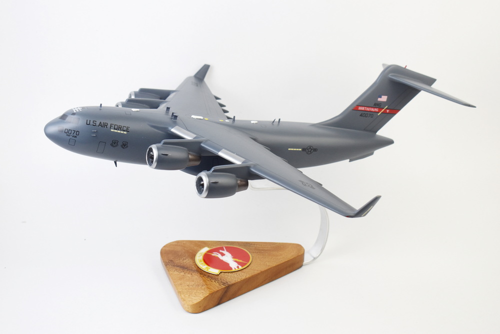 167th Airlift Squadron West Virginia ANG C-17 Model, 1/116th Scale, Mahogany, Cargo