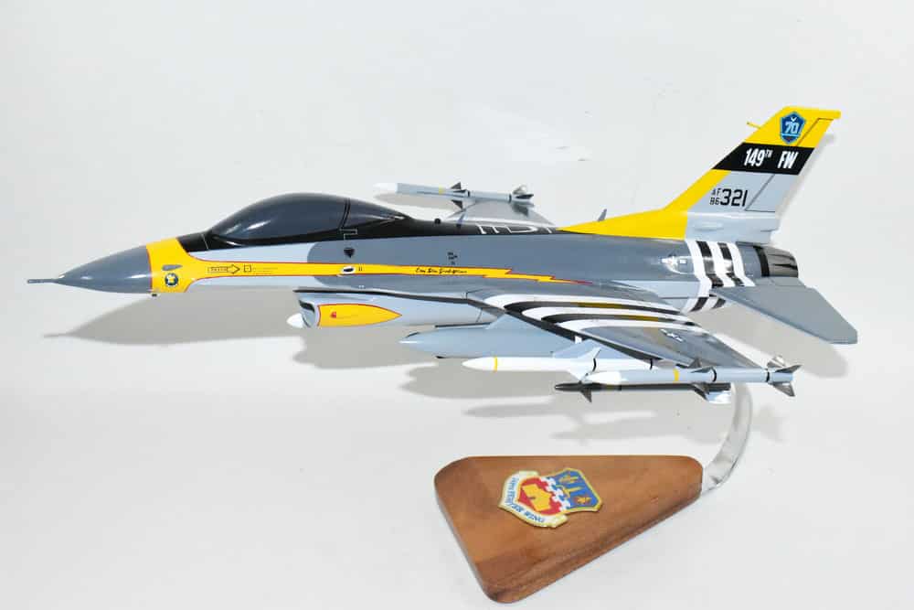 Lockheed Martin® F-16, 149th Fighter Wing, 182nd Fighter Squadron Texas ANG, 18′ Mahogany Model