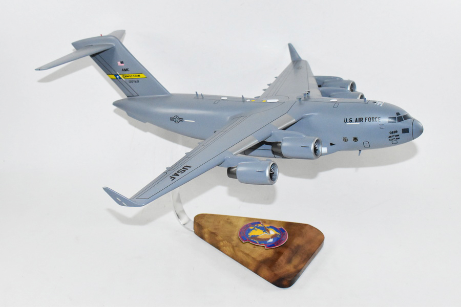 15th Airlift Squadron Global Eagles (Charleston) C-17 Model, 1/116th Scale, Mahogany, Cargo