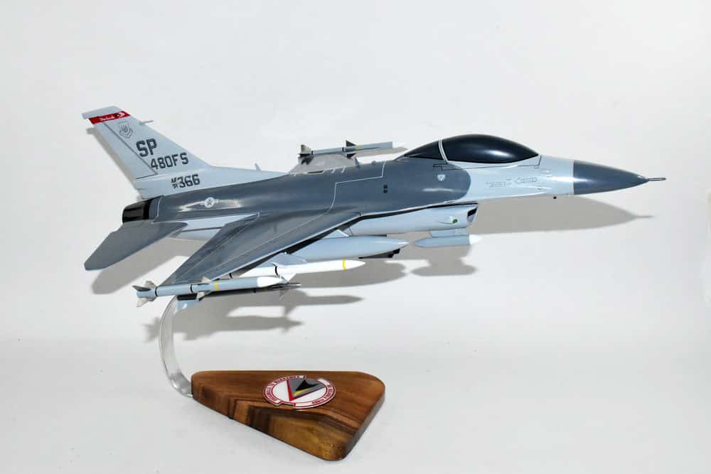 Lockheed Martin® F-16 Fighting Falcon®, 480th Fighter Squadron, 1/33 (18″) Mahogany Scale Model