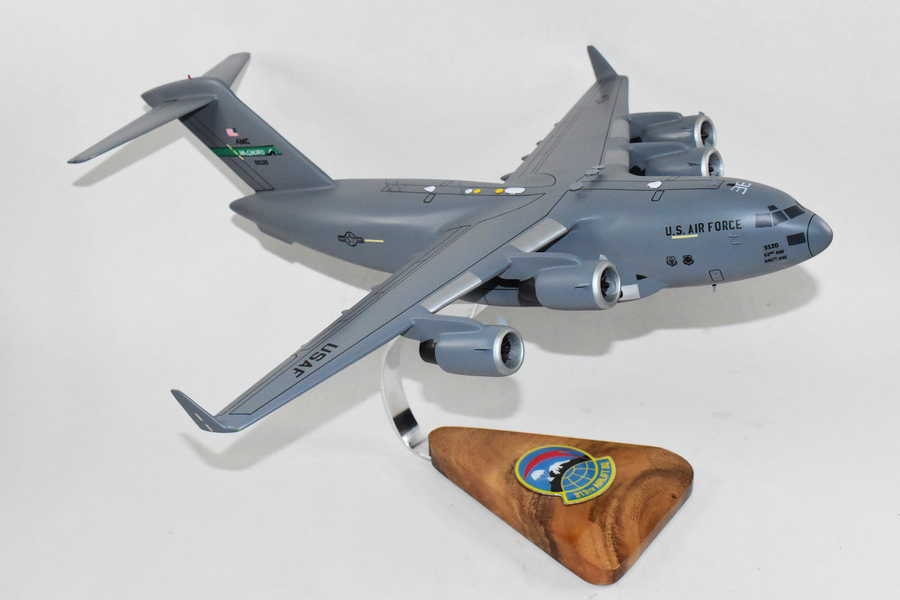 313th Airlift Squadron (McChord) C-17 Model, 1/116th Scale, Mahogany, Cargo