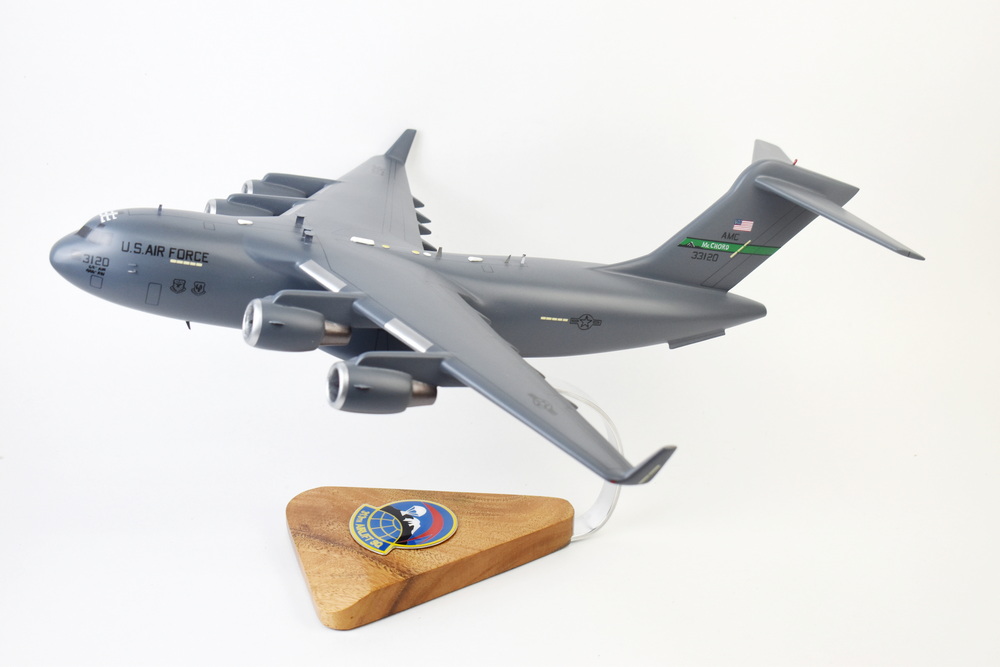 313th Airlift Squadron (McChord) C-17 Model, 1/116th Scale, Mahogany, Cargo