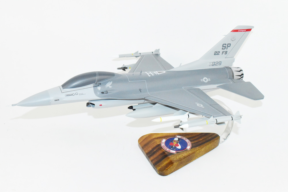 Lockheed Martin® F-16 Fighting Falcon®, 22nd Fighter Squadron, 18″ Mahogany Scale Model
