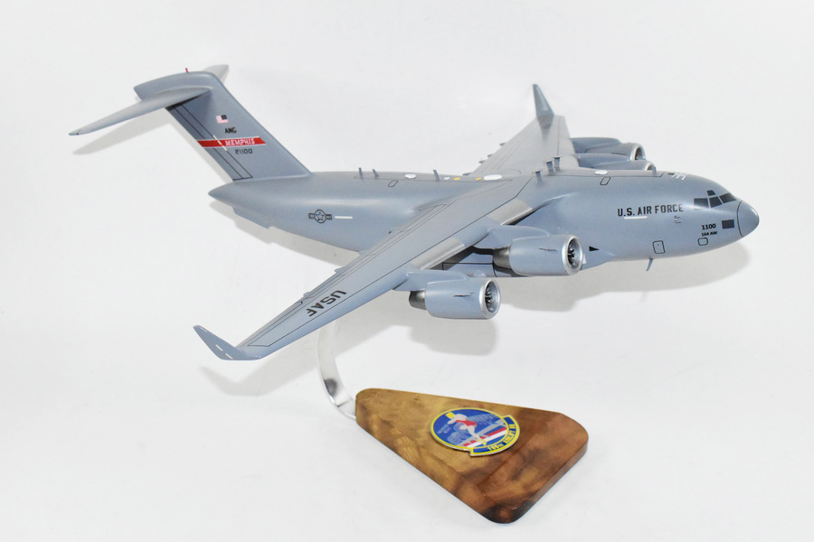 155th Airlift Squadron Tennessee ANG C-17 Model, 1/116th Scale, Mahogany, Cargo