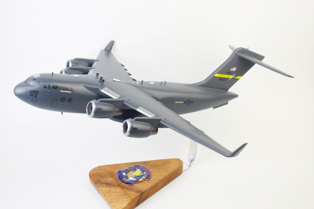 15th Airlift Squadron Global Eagles (Charleston) C-17 Model, 1/116th Scale, Mahogany, Cargo