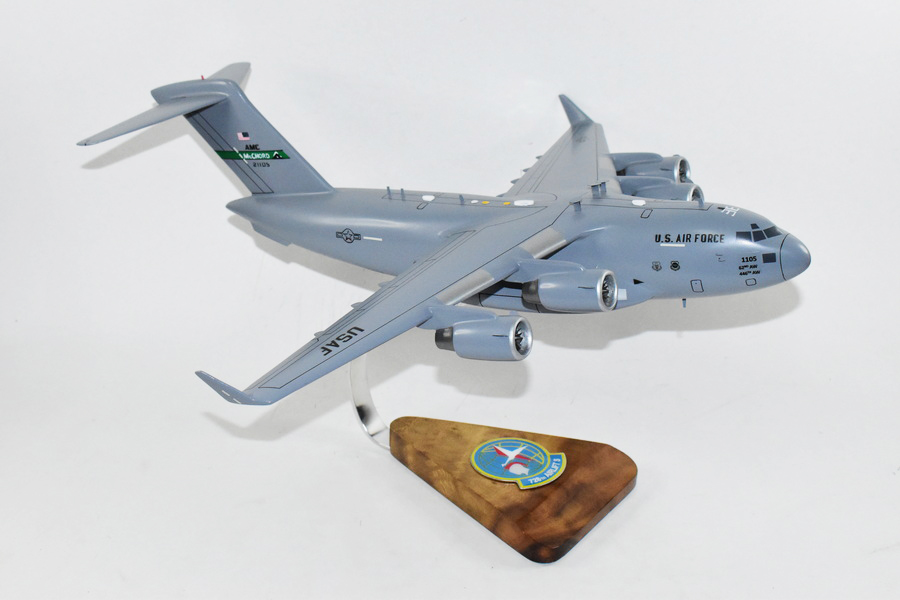 728th Airlift Squadron Flying Knights McChord AFB C-17 Model, 1/116th Scale, Mahogany, Cargo