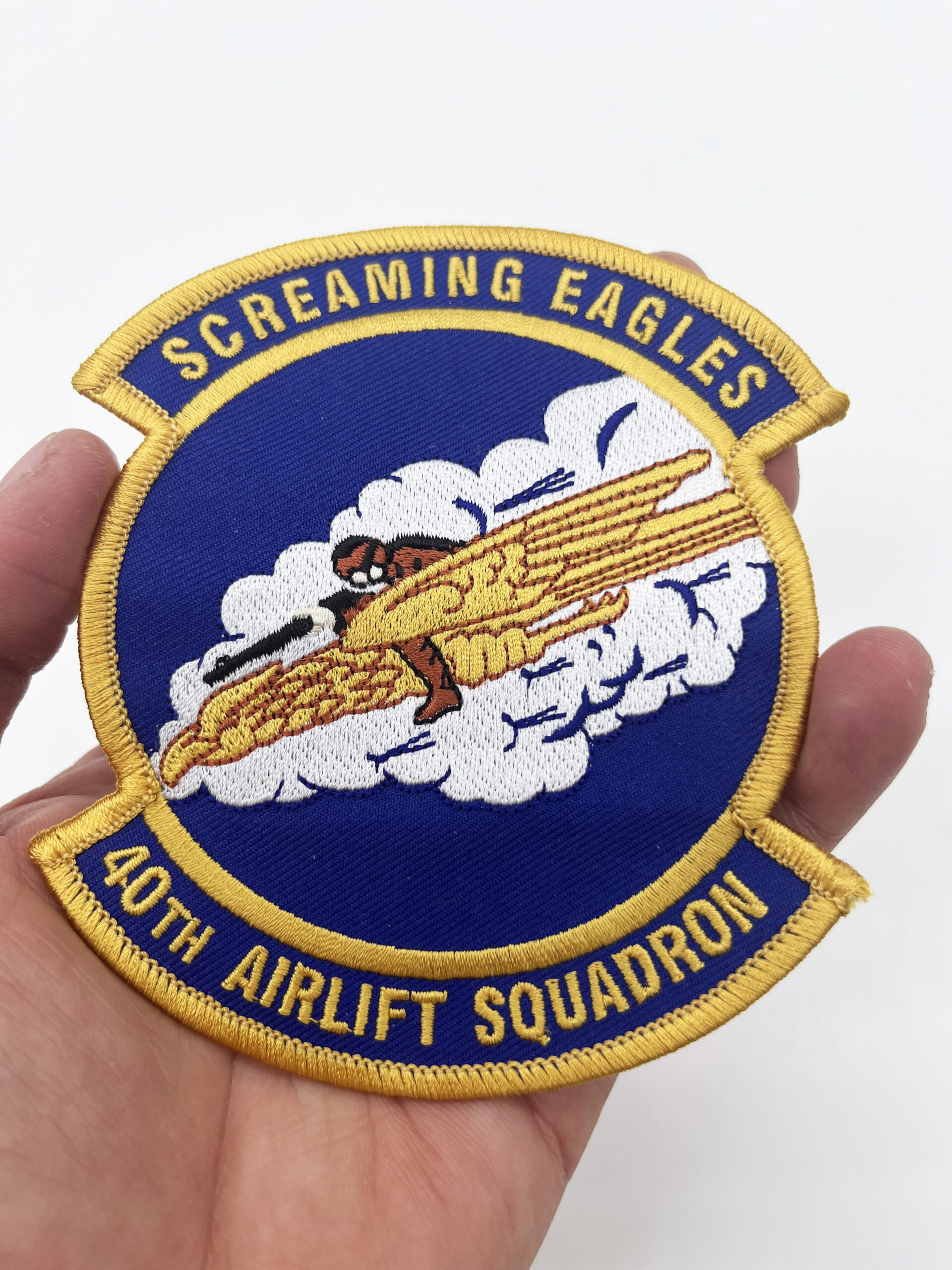 40th Airlift Squadron Screaming Eagles Patch – Sew On, 4.25 in