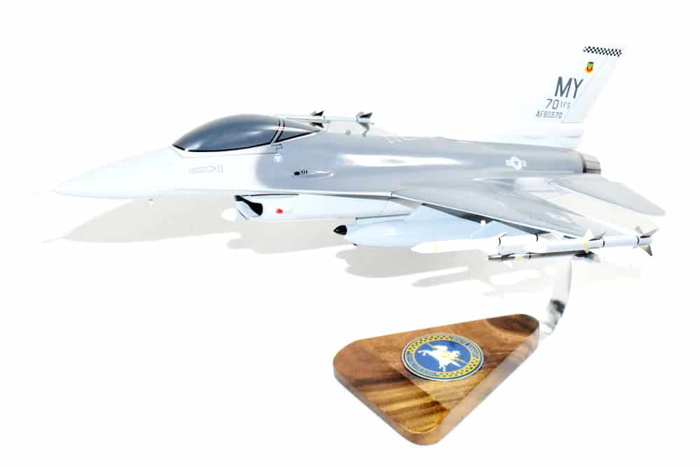 Lockheed Martin® F-16A Fighting Falcon®, 70th TFS White Knights, 1/33 (18″) Mahogany Scale Model