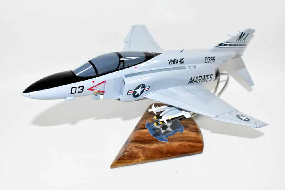 VMFA-112 Cowboys F-4J Model, 1/42 (18″) Scale, Mahogany, Marines, Fighter