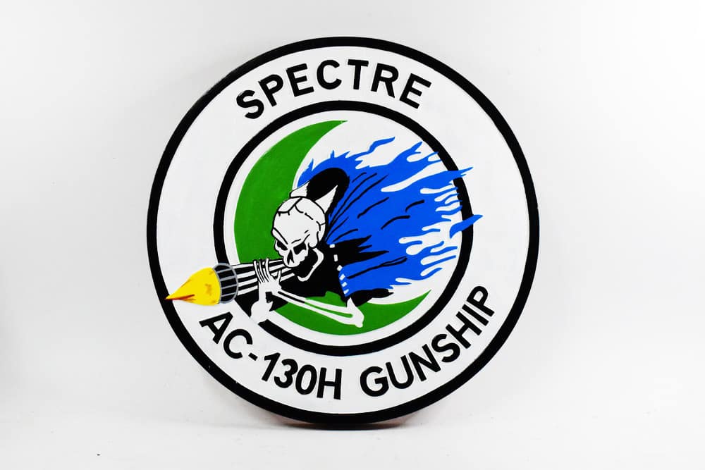 Lockheed Martin® AC-130 Gunship Spectre Plaque,14″, Mahogany