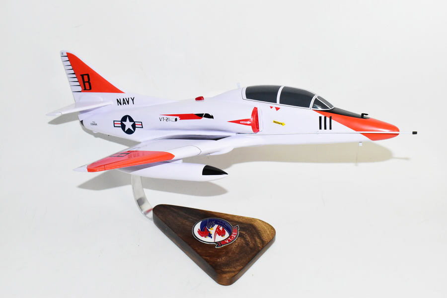 VT-21 Redhawks TA-4J Model, 1/27th Scale, Mahogany,