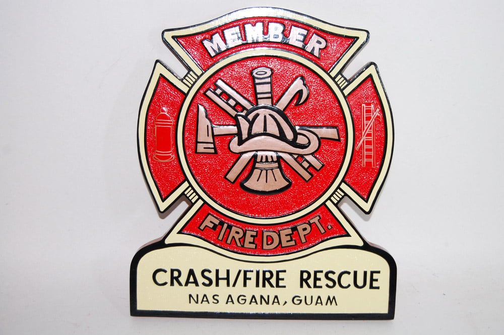 Fire Dept Shield – Crash/Fire Rescue Agana Guam Plaque