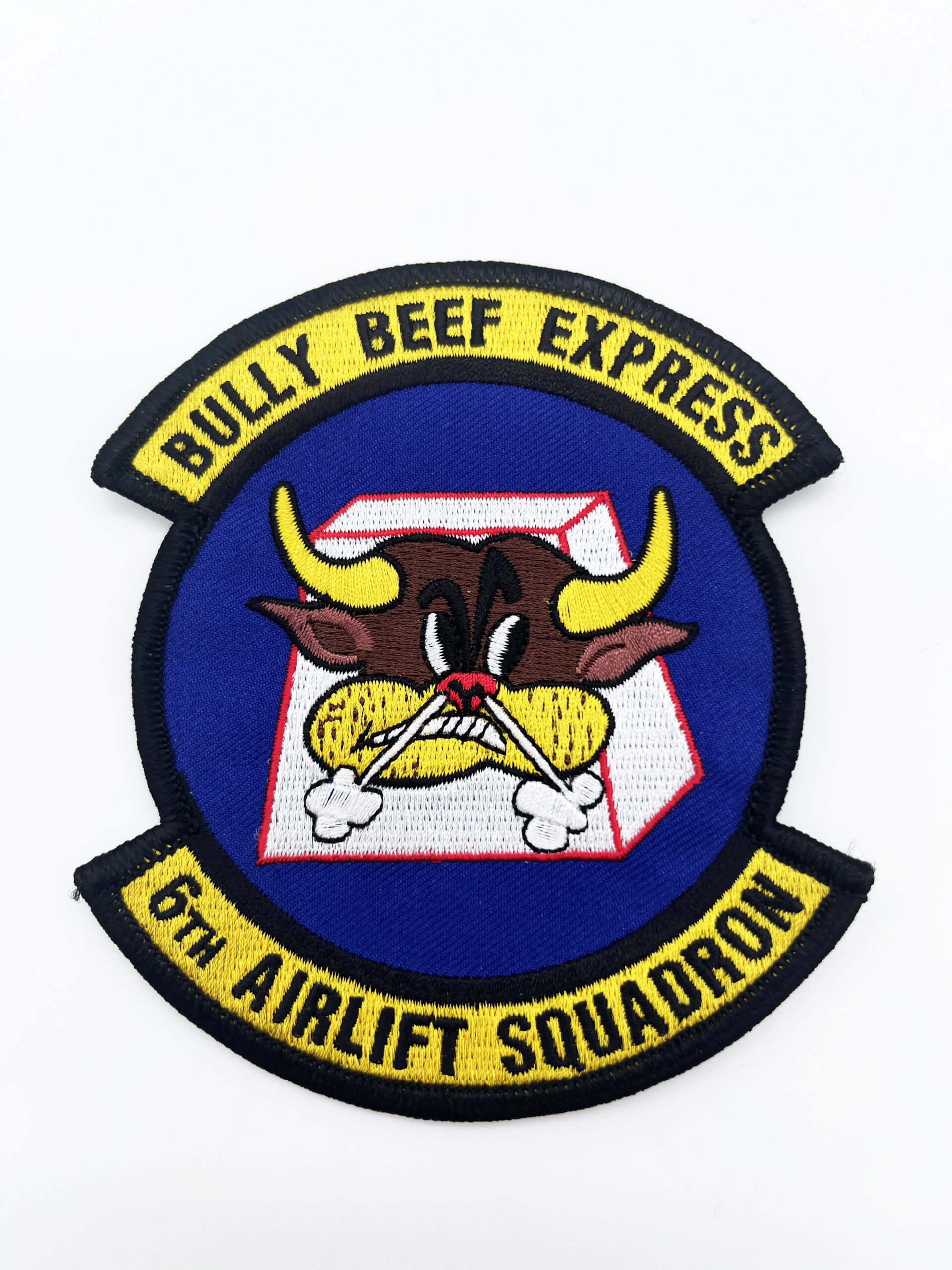 6th Airlift Squadron Bully Beef Express Patch – Sew On, 4.25 in