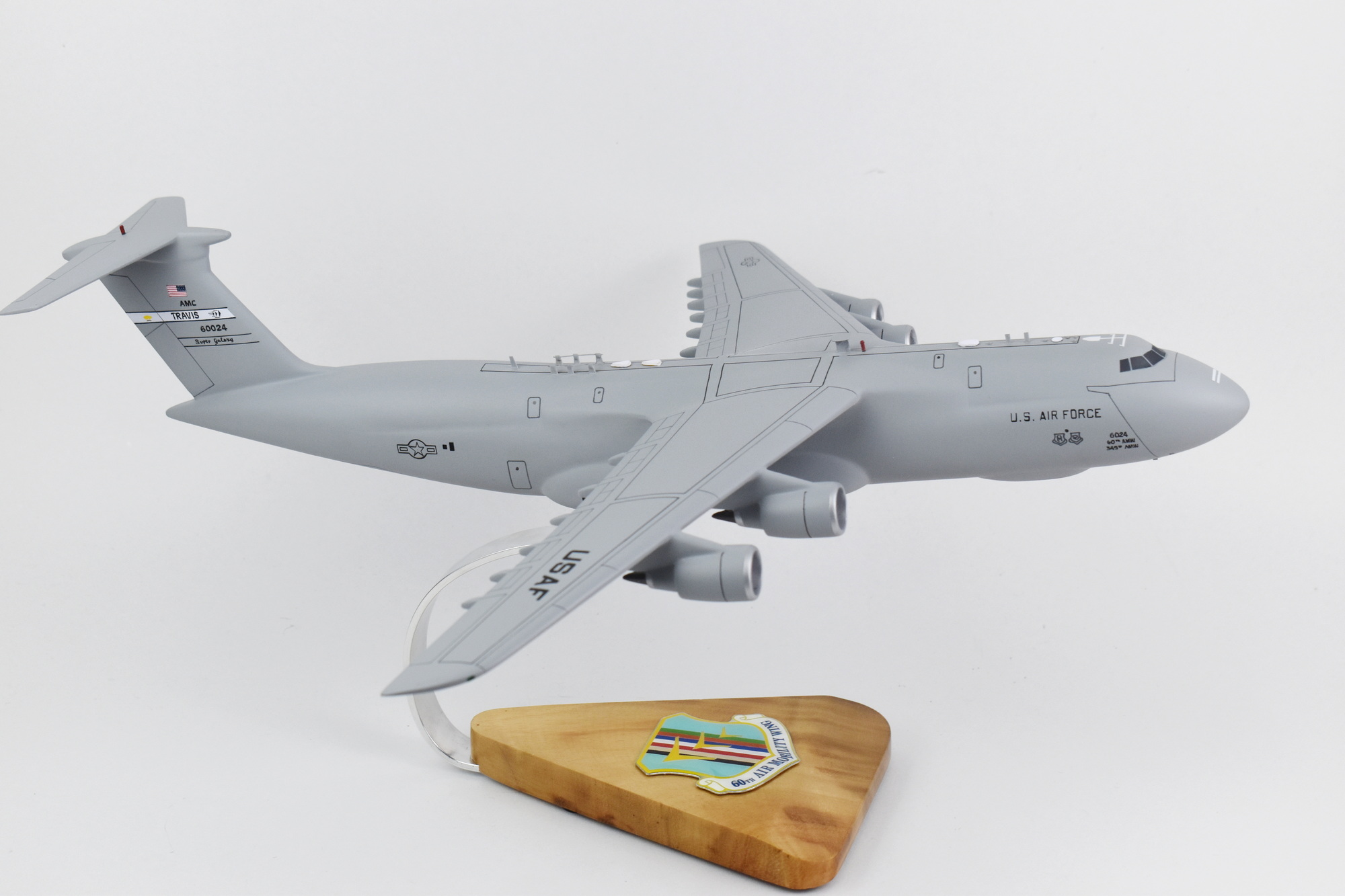 Lockheed Martin® C-5M Super Galaxy®, 60th Air Mobility Wing, 18″ Mahogany Scale Model