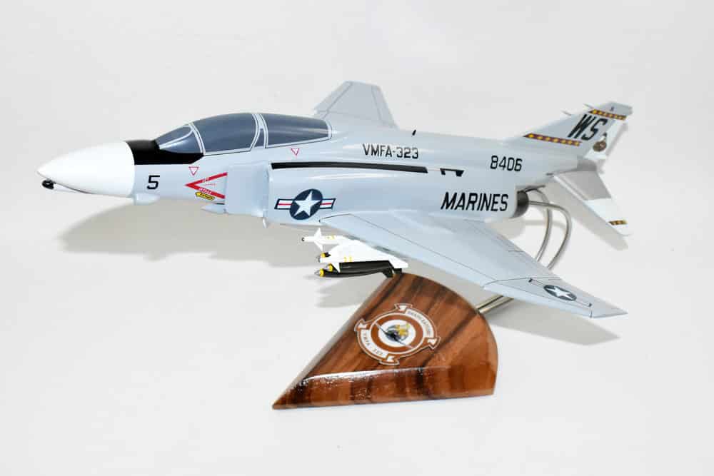 VMFA-323 Death Rattlers F-4B Model, 1/42 (18″) Scale, Mahogany, Marines, Fighter