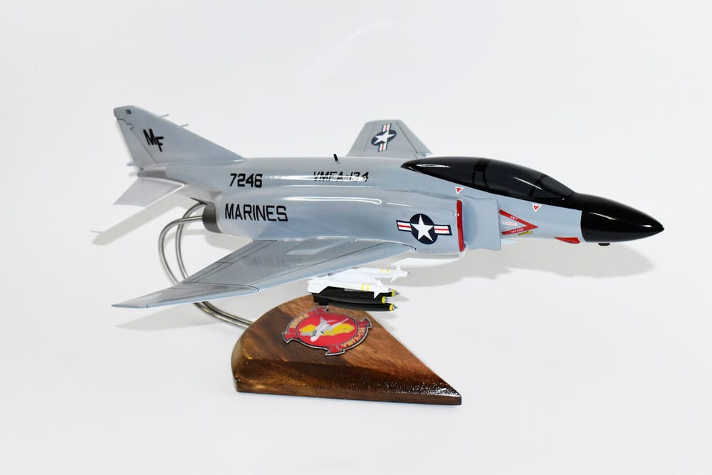 VMFA-134 Smoke F-4S Model, 1/42 (18″) Scale, Mahogany, Marines, Fighter, McDonnell Douglas