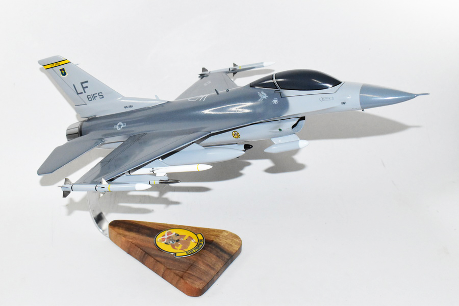 Lockheed Martin® F-16 Fighting Falcon®, 61st Fighter Squadron, 18″ Scale Mahogany Model