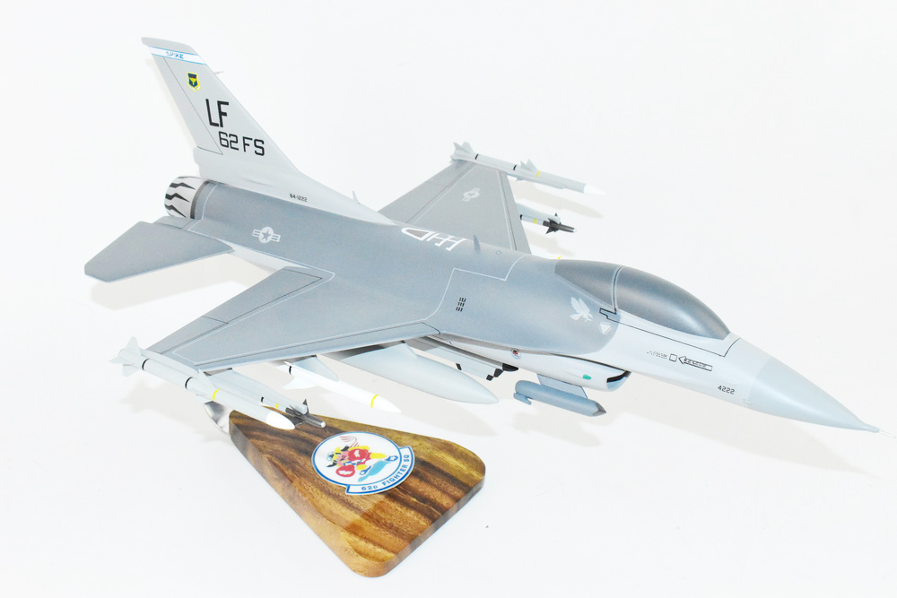 Lockheed Martin® F-16 Fighting Falcon®, 62d Fighter Squadron, 18″ Mahogany Scale Model