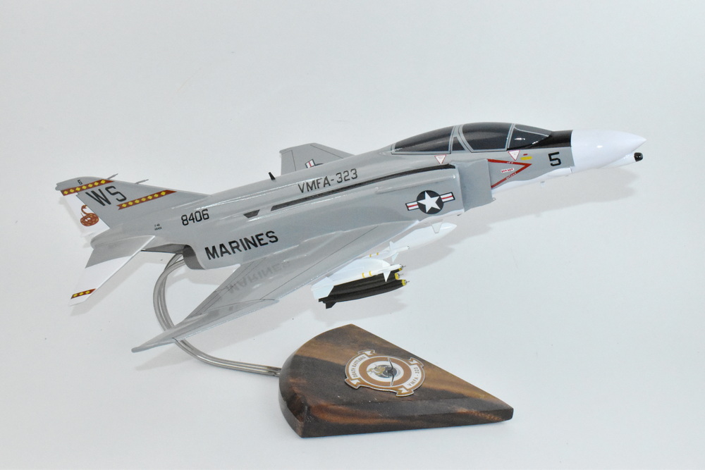 VMFA-323 Death Rattlers F-4B Model, 1/42 (18″) Scale, Mahogany, Marines, Fighter